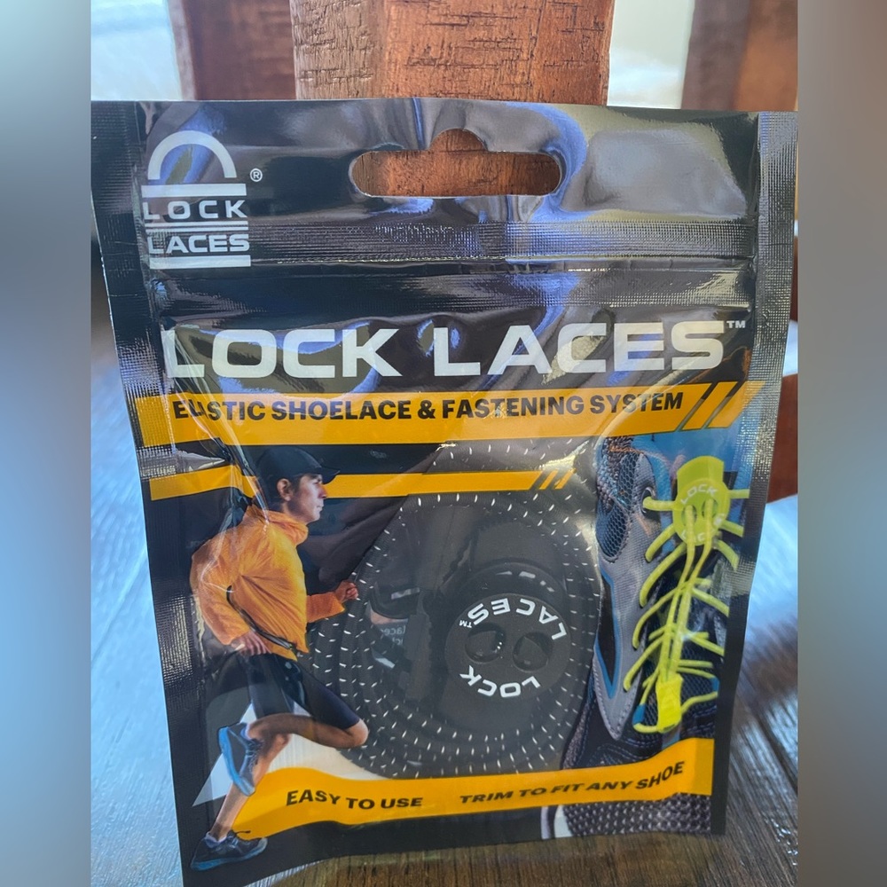Black, elastic shoelaces by Lock Laces